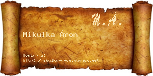 Mikulka Áron névjegykártya