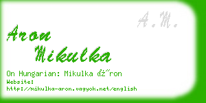 aron mikulka business card